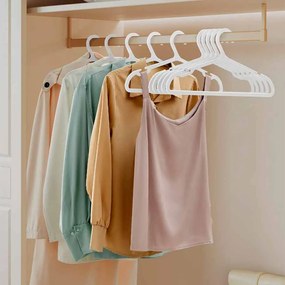 Conjunto de 50 cabides de plástico 41,7 x 21 cm branco