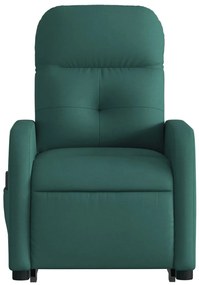 Poltrona elétrica elevatória massagens tecido verde-escuro