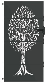 Portão de Jardim Preto 100 x 175 cm Aço com Revestimento em Pó