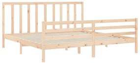 Cama sem colchão 200x200 cm madeira de pinho maciça