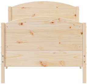 Cama sem colchão 100x200 cm madeira de pinho maciça