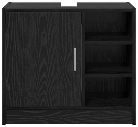 Gabinete para Pia Carvalho Preto 63x29x55 cm Madeira Engenheirada
