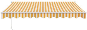 Toldo retrátil 3,5x2,5 m tecido e alumínio amarelo e branco