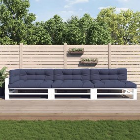 vidaXL Almofadões para sofá de paletes 7 pcs tecido azul-marinho
