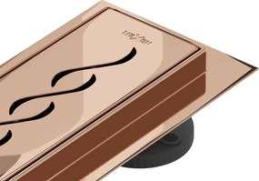 Mexen Flat 360° M18 saída linear rotativa 60 cm, ouro rosa - 1623060-40