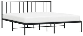 Estrutura de cama em metal com cabeceira 180x200 cm preto