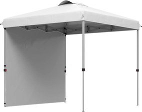 Outsunny Tenda Dobrável 2,5x2,5 m Tenda de Jardim com 1 Parede Lateral Proteção UV Altura Ajustável para Campismo Festas e Exterior Branco | AOSOM Portugal