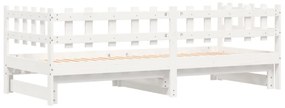 Estrutura sofá-cama de puxar 2x(90x190) cm pinho maciço branco