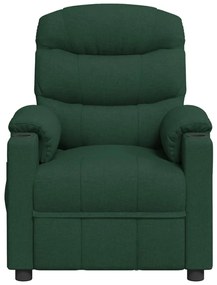 Poltrona de massagens elétrica tecido verde-escuro