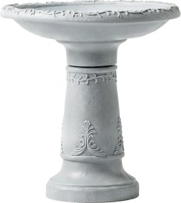 Outsunny Banho para pássaros em resina para exterior, banho redondo de 51 cm com aparência de pedra, comedouro independente, Cinza | Aosom Portugal