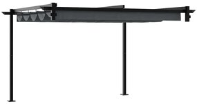 Gazebo Montado na Parede Cinzento-escuro 3 x 3 m Aço