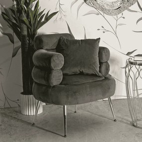 POLTRONA SILVERY PLUS COM ALMOFADA CINZENTA 78X68X85 CM