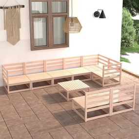 vidaXL 9 pcs conjunto lounge de jardim pinho maciço