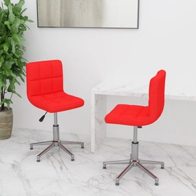 vidaXL Cadeiras de jantar giratórias 2 pcs couro artificial vermelho