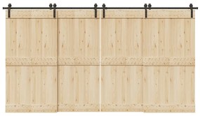 Kit de ferragens para porta deslizante 400 cm aço preto