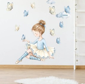 Papel de parede de design com um nome - Ballerina em tons de azul