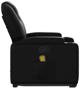 Poltrona massagens reclinável elevatória couro artificial preto