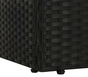 Espreguiçadeira de jardim 195x60 cm vime PE preto