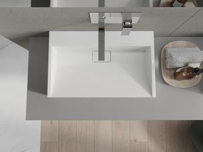 Mexen Ava lavatório de bancada de conglomerado B/O 60 x 38 cm, branco - 23016000