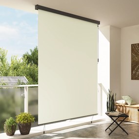 Cortina Rolô Exterior Riscas Manual Ajustável Creme 220 x 250 cm tecid