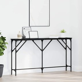 Mesa de Apoio Carvalho Preto 140x23x75 cm Madeira de Engenharia