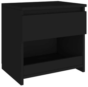 Mesas de cabeceira 2 pcs 40x30x39 cm contraplacado preto