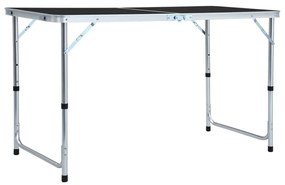 vidaXL Mesa de campismo dobrável 120x60 cm alumínio cinzento