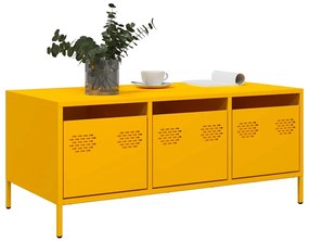 Mesa centro 101,5x50x43,5 cm aço laminado frio amarelo mostarda