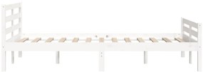 Estrutura de cama 140x200 cm madeira maciça branco