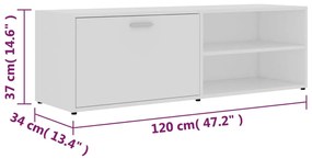 Móvel de TV 120x34x37 cm contraplacado branco