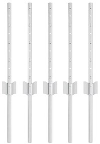 Postes de Cerca , 5 peças em U canalizado, aço galvanizado de 40 cm.