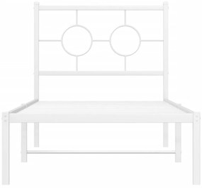 Estrutura de cama com cabeceira 80x200 cm metal branco