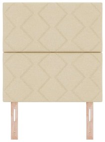 Cabeceira com Design de Blocos de Diamante Creme 80 cm em Tecido