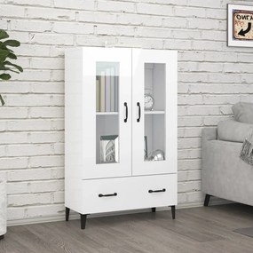 812561 vidaXL Armário alto 70x31x115 cm madeira processada branco brilhante