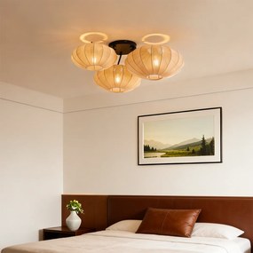 Plafon de teto Japandi castanho 3 luzes - Multi Bida