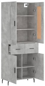 Armário alto 69,5x34x180 cm derivados de madeira cinza cimento