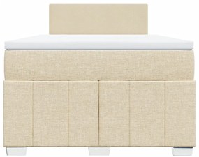 Cama boxspring com colchão 120x190 cm tecido cor creme