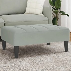 vidaXL Apoio de pés 77x55x31 cm veludo cinzento-claro