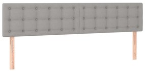 Cama box spring c/ colchão e LED 120x190 cm tecido cinza-claro