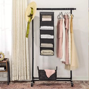 Estante suspensa para arrumação para guarda roupa 30 x 30 x 90 cm cinzento