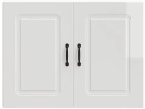 Armário de parede de cozinha Kalmar branco alto brilho