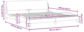 Estrutura de cama sem colchão 200x200 cm veludo cinzento-claro