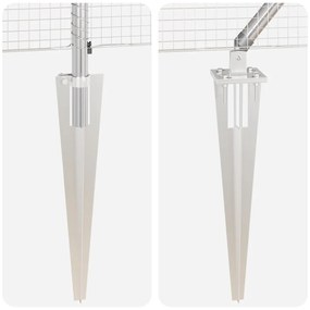 Conjunto de Postes de Cerca Conjunto de 2 Aço galvanizado