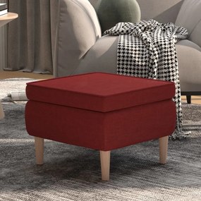 329449 vidaXL Banco com pernas de madeira tecido vermelho tinto