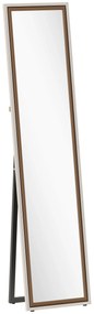Espelho de Pé 157x37 cm Espelho Corpo Inteiro Grande com Moldura Bicolor para Utilizar Inclinado ou Suspenso Madeira