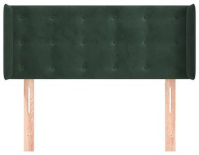 Cabeceira de cama c/ abas veludo 83x16x78/88 cm verde-escuro