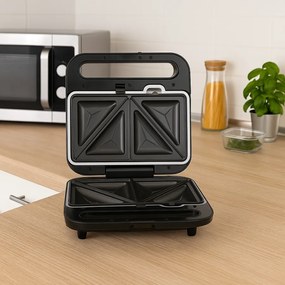Grelhador de contacto XXL 3 em 1 de 1000 W, 25 x 23 x 10 cm Preto + Prateado