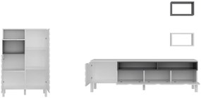 Móvel TV Adel – Branco/Antracite – 180x53,6x35 cm