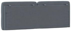 Almofadão de cabeceira 140 cm veludo cinzento-escuro