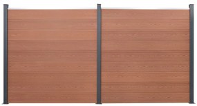 vidaXL Conjunto de painéis de vedação 353x186 cm WPC castanho